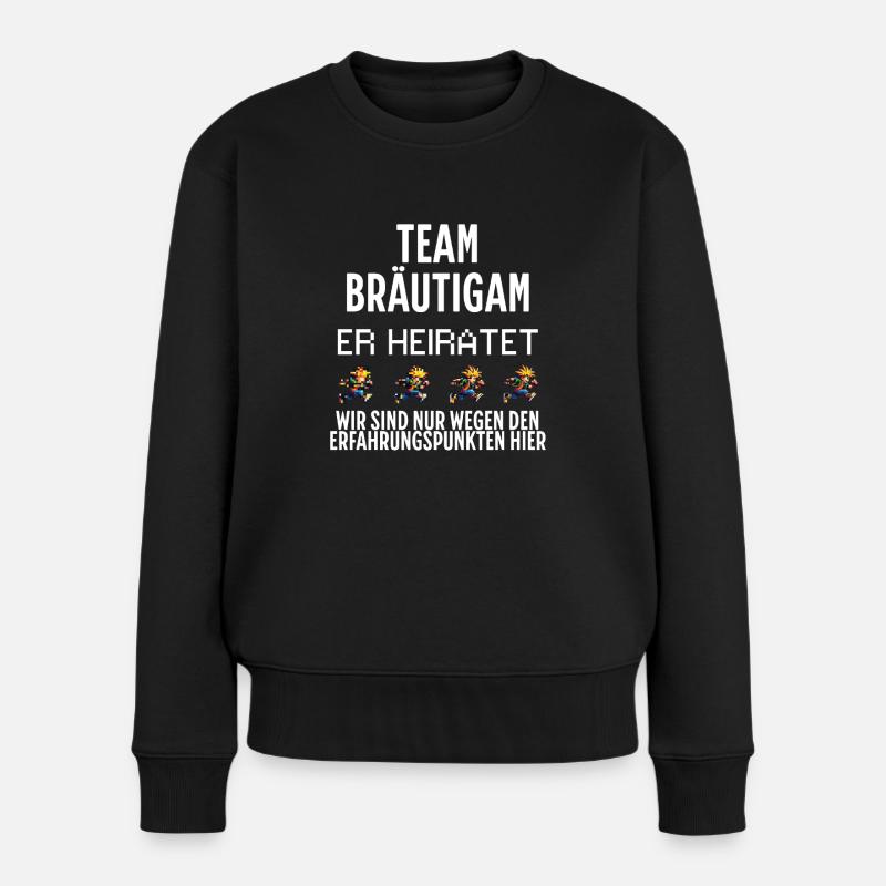 Team Bräutigam Erfahrungspunkten Junggeselle - Frauen Premium Bio Pullover - Schwarz
