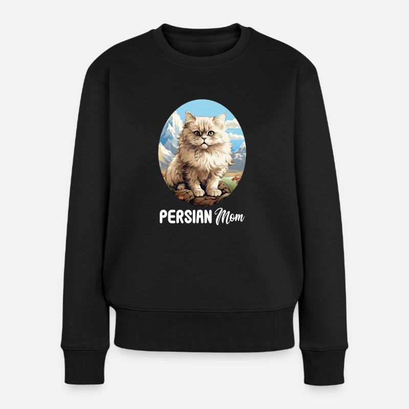 Persian Cat Perserkatze - Frauen Premium Bio Pullover - Schwarz