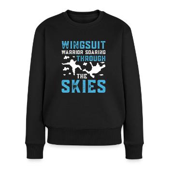 Parachutisme et sports extrêmes - Pull Premium bio Femme - noir - Devant - Julia (174cm)