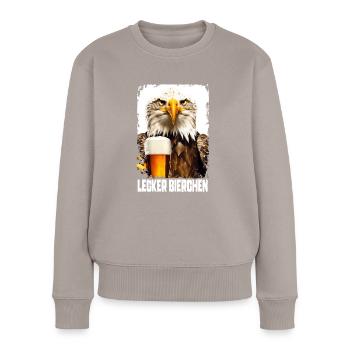 Lecker Bierchen Adler - Frauen Premium Bio Pullover - Taupe - Vorne - Julia (174cm)