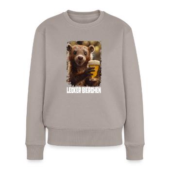 Lecker Bierchen Marder - Frauen Premium Bio Pullover - Taupe - Vorne - Julia (174cm)