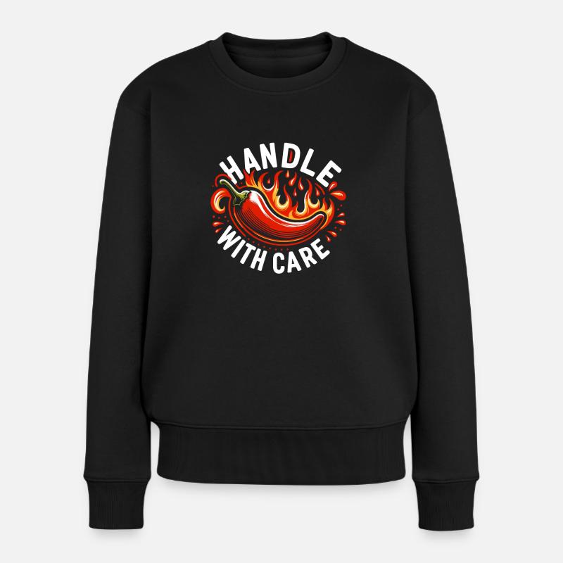 Amateurs de cuisine épicée, Chili Peppers Chef - Pull Premium bio Femme - noir