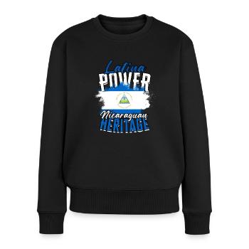 Nicaragua Nicaragisch - Frauen Premium Bio Pullover - Schwarz - Vorne - Julia (174cm)