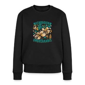 Nicaragua Nicaragisch - Frauen Premium Bio Pullover - Schwarz - Vorne - Julia (174cm)