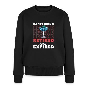 Barkeeper-legende Im Ruhestand, Aber Nicht - Frauen Premium Bio Pullover - Schwarz - Vorne - Julia (174cm)