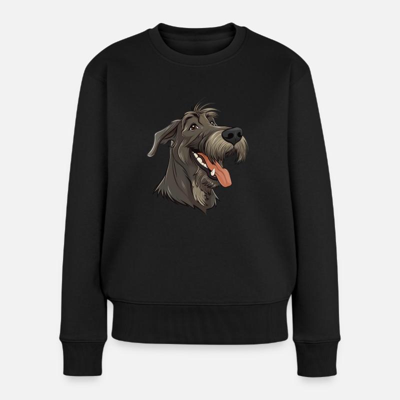 Irischer Wolfshund | Irish wolfhound | Cartoon - Frauen Premium Bio Pullover - Schwarz