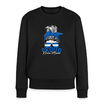 Nicaragua Nicaragisch Proud Nica Mom - Frauen Premium Bio Pullover - Schwarz - Vorne - Julia (174cm)