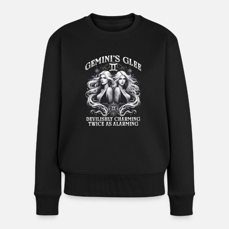 Horoskop Zwilling Gemini's Glee - Frauen Premium Bio Pullover - Schwarz