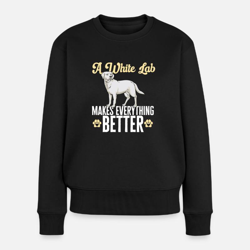 Labrador Retriever blanc Labrador Labrador blanc - Pull Premium bio Femme - noir
