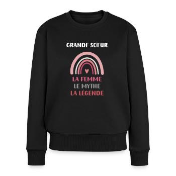 grande soeur femme mythe légende - Pull Premium bio Femme - noir - Devant - Julia (174cm)