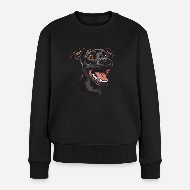 Patterdale Terrier | Cartoon Artwork - Frauen Premium Bio Pullover - Schwarz