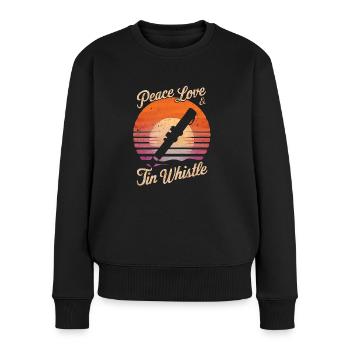 Sifflet en étain - Pull Premium bio Femme - noir - Devant - Julia (174cm)
