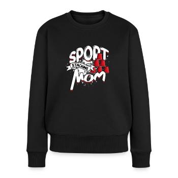 Sport Stacking Mom Speed Stacker Cup Stacking - Frauen Premium Bio Pullover - Schwarz - Vorne - Julia (174cm)