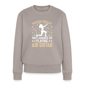 100% Chance to Play Air Guitar Funny Air Guitar - Women's Premium Organic Jumper - taupe - Front - Julia (174cm)