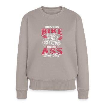 Does This Bike Vintage Motorcycle Club Enthusiast - Frauen Premium Bio Pullover - Taupe - Vorne - Julia (174cm)