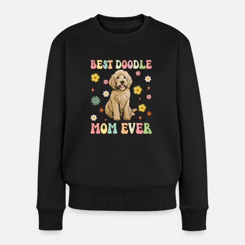 Beste Doodle-Mama aller Zeiten Groovy Golden Doodl - Frauen Premium Bio Pullover - Schwarz