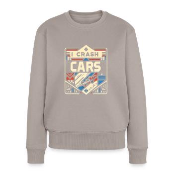 I Crash Cars 10 - Frauen Premium Bio Pullover - Taupe - Vorne - Julia (174cm)
