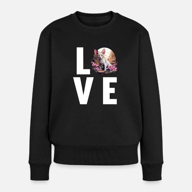 Sphynx Kätzchen Sphynx Katze - Frauen Premium Bio Pullover - Schwarz