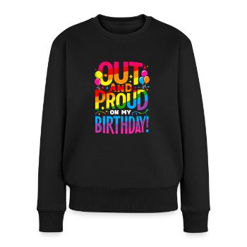 Birthgay Gay Pride Flag Pride Month Equal Rights - Frauen Premium Bio Pullover - Schwarz - Vorne - Julia (174cm)