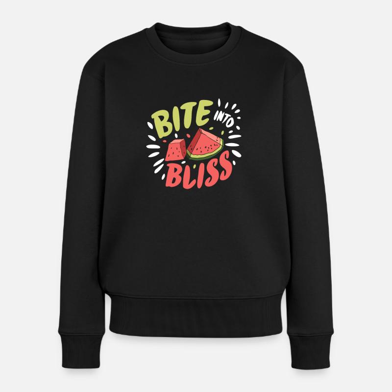 Melon Gift - Frauen Premium Bio Pullover - Schwarz