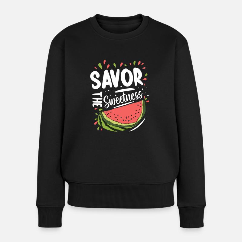 Melon Gift - Frauen Premium Bio Pullover - Schwarz