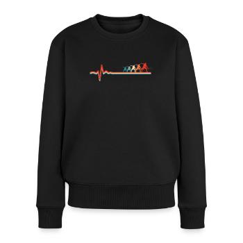 Rythme cardiaque de l’ECG de squash - Pull Premium bio Femme - noir - Devant - Julia (174cm)