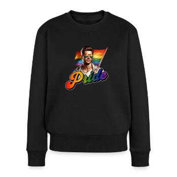 Pride Gay CSD Love LGBTQ Farben des Regenbogens - Frauen Premium Bio Pullover - Schwarz - Vorne - Julia (174cm)