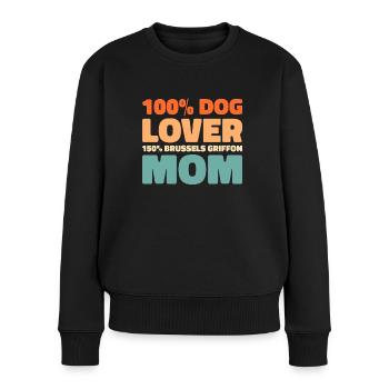 Brussels Griffon - Frauen Premium Bio Pullover - Schwarz - Vorne - Julia (174cm)