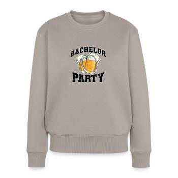 Bachelor Party mit Bier - Frauen Premium Bio Pullover - Taupe - Vorne - Julia (174cm)