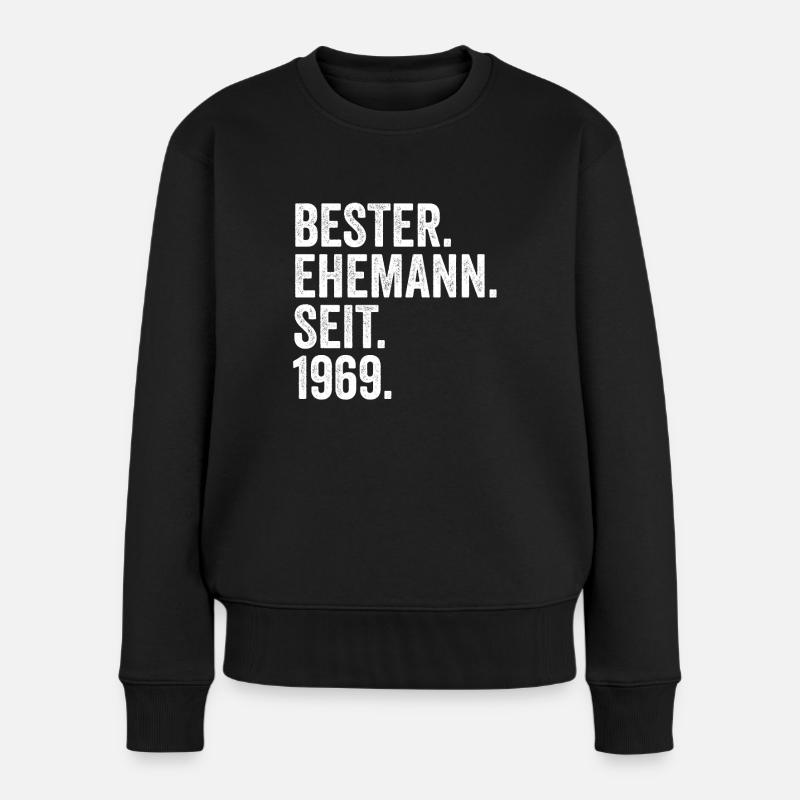 Valentinstag Bester Ehemann Seit 1969 - Frauen Premium Bio Pullover - Schwarz