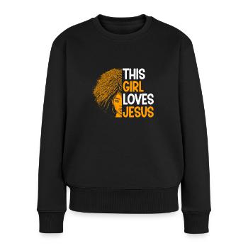Afro-Américain Christ Jésus Femmes noires - Pull Premium bio Femme - noir - Devant - Julia (174cm)