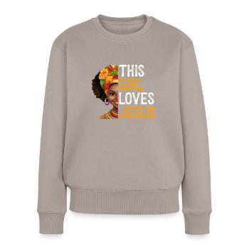 African American Christ Jesus Black Women - Women's Premium Organic Jumper - taupe - Front - Julia (174cm)