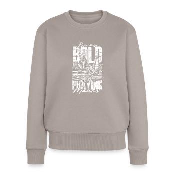 Gottesanbeterin Be As Bold As A Praying Mantis - Women's Premium Organic Jumper - taupe - Front - Julia (174cm)