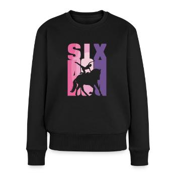Liebt Pferd Voltigieren Geschenk - Frauen Premium Bio Pullover - Schwarz - Vorne - Julia (174cm)