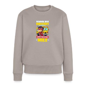 Bus Driver Going The Mile - Women's Premium Organic Jumper - taupe - Front - Julia (174cm)
