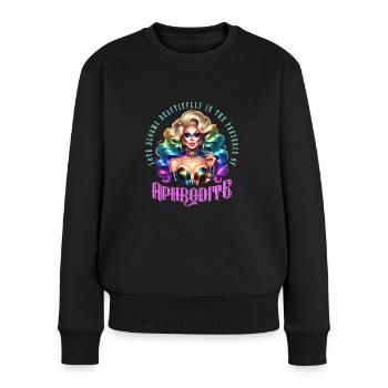 Pride LGBTQ Drag Queen Aphrodite Élégance - Pull Premium bio Femme - noir - Devant - Julia (174cm)