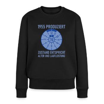 HU Zustand entspricht Alter und Laufleistung Autol - Frauen Premium Bio Pullover - Schwarz - Vorne - Julia (174cm)