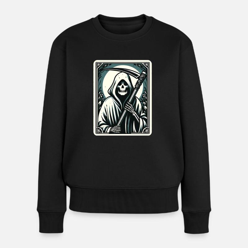 Carte de tarot Mort XIII, carte de tarot Grim Reaper - Pull Premium bio Femme - noir