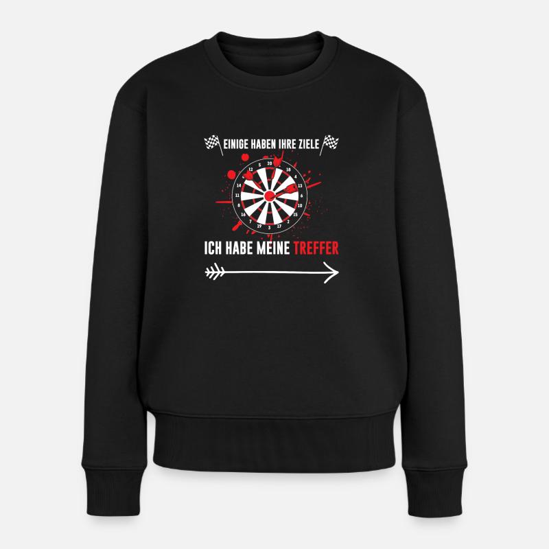 Darts Darten Dartscheibe Geschenk - Frauen Premium Bio Pullover - Schwarz