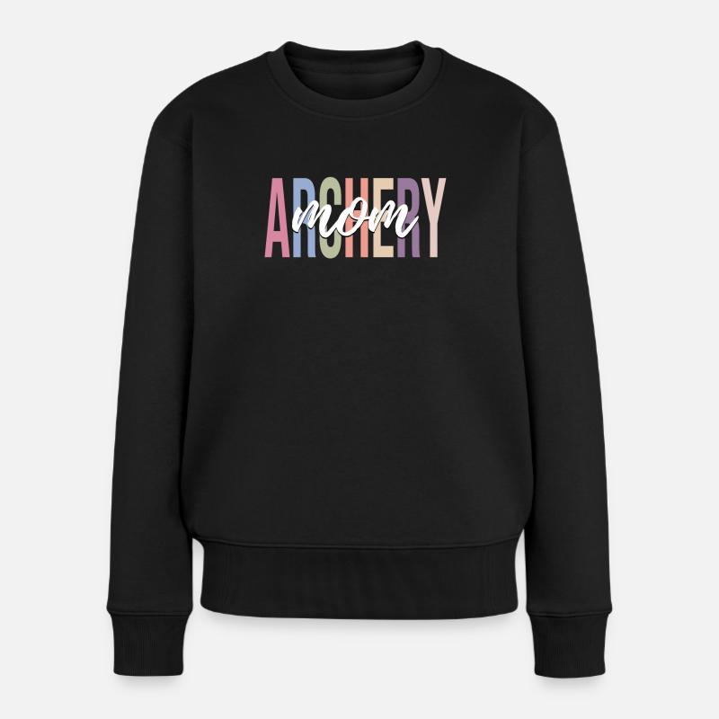 Bogenschützin Bogen und Pfeil - Frauen Premium Bio Pullover - Schwarz