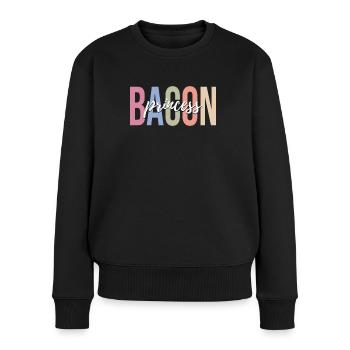 Speck Liebhaber Speck Mädchen - Frauen Premium Bio Pullover - Schwarz - Vorne - Julia (174cm)