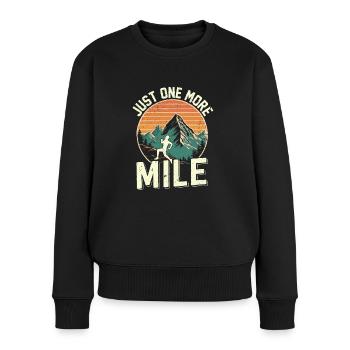 Bergläufer Joggen in den Bergen - Frauen Premium Bio Pullover - Schwarz - Vorne - Julia (174cm)