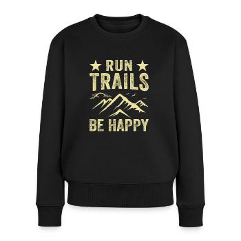Bergläufer Joggen in den Bergen - Frauen Premium Bio Pullover - Schwarz - Vorne - Julia (174cm)