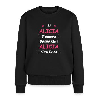 Alicia - Pull Premium bio Femme - noir - Devant - Julia (174cm)