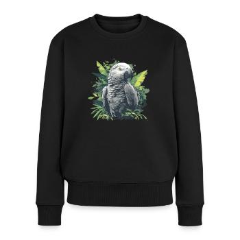 Graupapageien Graupapagei - Frauen Premium Bio Pullover - Schwarz - Vorne - Julia (174cm)