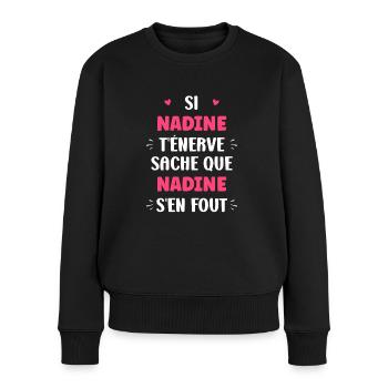 Nadine 1 - Pull Premium bio Femme - noir - Devant - Julia (174cm)