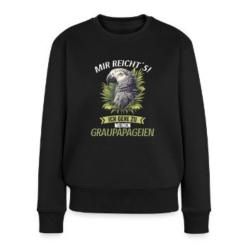 Graupapageien Graupapagei - Frauen Premium Bio Pullover - Schwarz - Vorne - Julia (174cm)