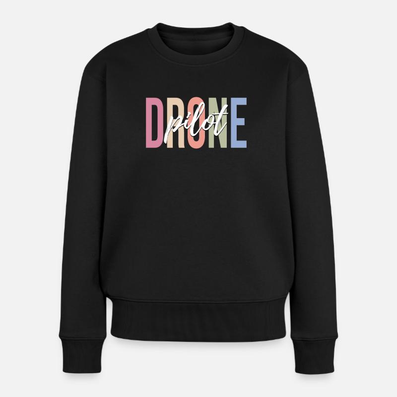 RC-Flugzeug Drohne Quadcopter - Frauen Premium Bio Pullover - Schwarz