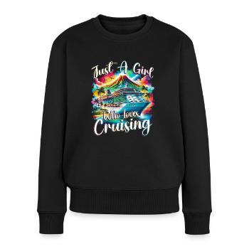 Croisé de croisière - Pull Premium bio Femme - noir - Devant - Julia (174cm)
