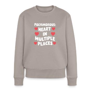 Polyamoröse Gemeinschaft Polyamorous Parenting - Frauen Premium Bio Pullover - Taupe - Vorne - Julia (174cm)